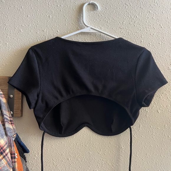 Black Princess Polly Tie Around Top - Picture 2 of 3